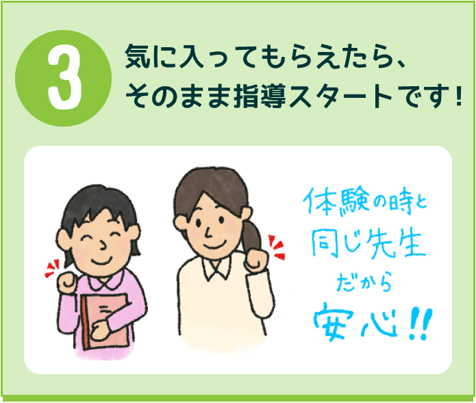 気に入ってもらえたら、そのまま指導スタートです