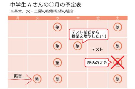 中学生Aさんの予定表