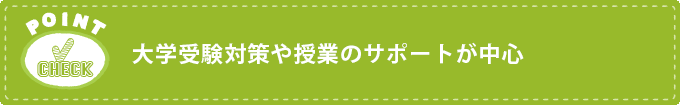 大学受験対策や授業のサポートが中心